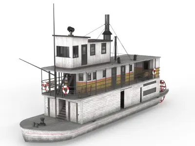 Old Ship 01 Low-poly 3D model