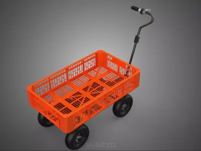 MOTORIZED TRAY CRATE BIN CART TROLLEY HAND PLATFORM TRUCK PALLET 3D model