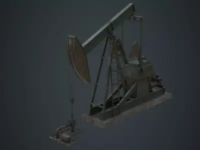 Oil Pumpjack 1B Low-poly 3D model