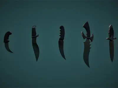 Dagger pack Free low-poly 3D model