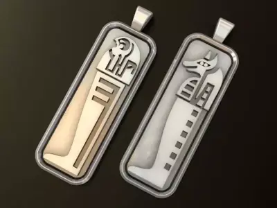 Anubis and Horus Egyptian GodS Pendant 3D print model