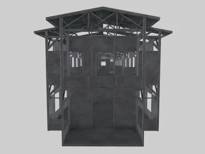 Rusty Metal Steel Construction Building Free 3D model