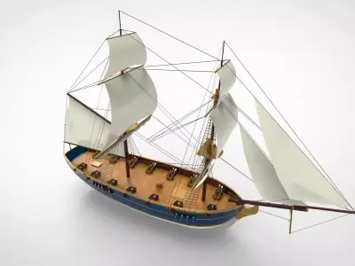 classic sailing ship 3D model by wayokama72