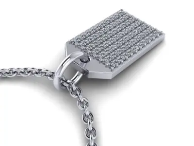Charm ID Tag Diamond Pendant 3D print model
