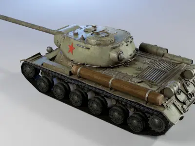 Low Poly IS-2 Soviet Heavy Tank Low-poly 3D model