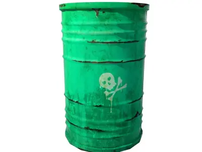Green barrel Low-poly 3D model
