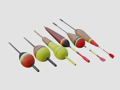 Fishing Floats Subdivision Ready for Film Low-poly 3D model
