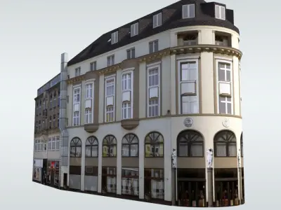 Classical European Buildings Low-poly 3D model