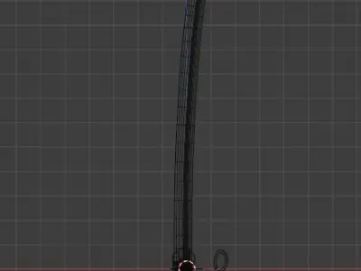 Uncolored Saber Model with rose etching 3D model