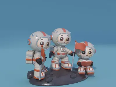 Pop Mart-Astronaut Sculpture Ornament 02 3D model