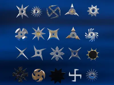 Shuriken Low-poly 3D model 7