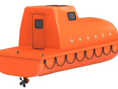 Enclosed Lifeboat Low-poly 3D model