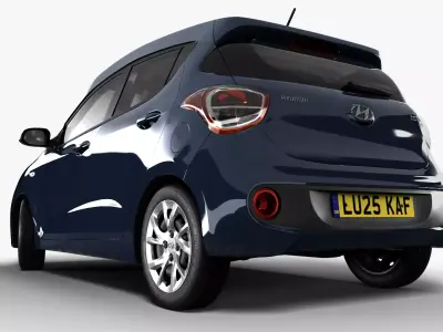 Hyundai i10 2017 - Sim ready - PBR - UVs - Textured - Rigged 3D model