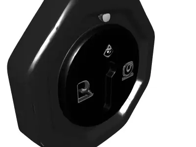 Hexagonal Keyhole Control Panel Low-poly 3D model