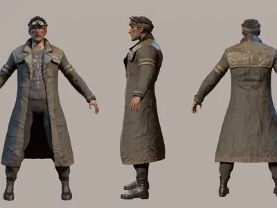 Post-Apocalyptic Survivor  Game Ready Character  Low-poly 3D model