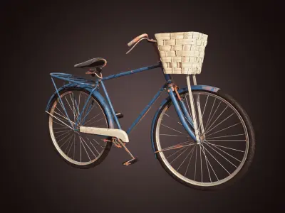 old rusted  bicycle 3D model