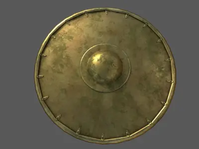 Round shields PBR pack Low-poly 3D model