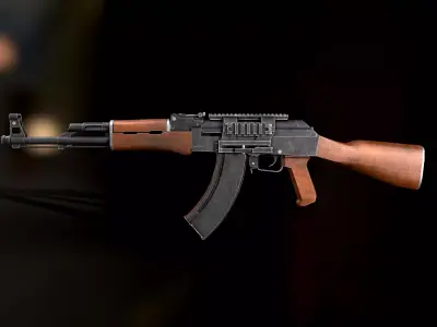Quick Silver Gun Low-poly 3D model