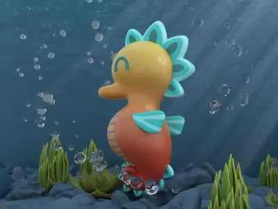 Stylized Seahorse 3D model