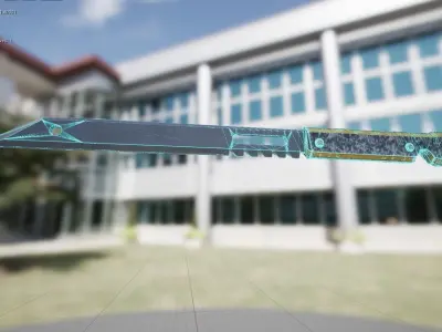 Futuristic Knife Low-poly 3D model