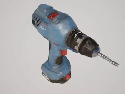 Electric Cordless Drill Screwdriver Low-poly 3D model
