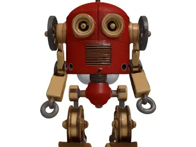 Vintage Steampunk Robot Character 3D model