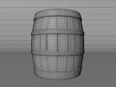 Stylized Wooden Barrel Environment Prop Low-poly 3D model