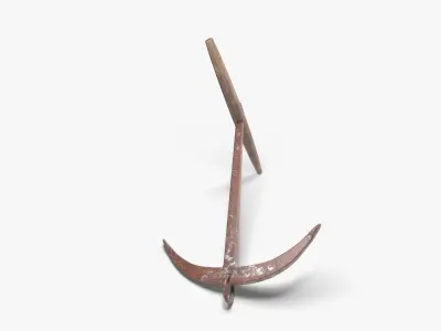 Medieval Anchor Low-poly 3D model