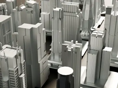 3D sci fi skyscraper  futuristic buildings 3D model