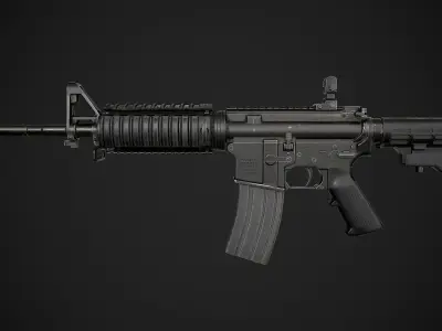M4 Carbine Low-poly 3D model 2