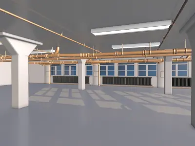 3D Industrial Interior 3D model