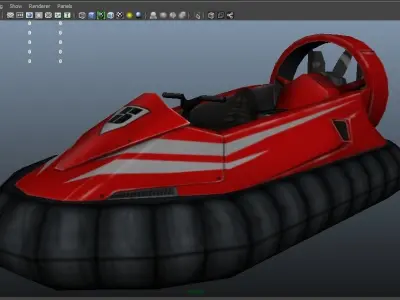 Hovercraft snowmobile Low-poly 3D model