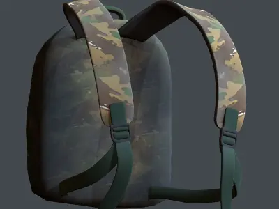 Backpack Camping Generic military human bag storqge baggage Low-poly 3D model 6