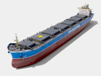 Bulk carrier  with holds and reservoirs 3D model