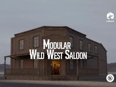 Modular - Wild West Saloon - Unreal Engine Low-poly 3D model
