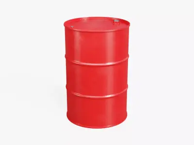 Steel Barrel - Red - Clean 3D model