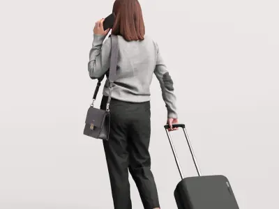  Humano Traveling Woman with suitcase 2206-5 3D model