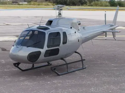 Helicopter Airbus Eurocopter AS350 Ecureuil II or Squirrel II 3D model