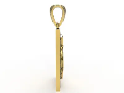 Santa Muerte Square Plated Pendant 3D print model