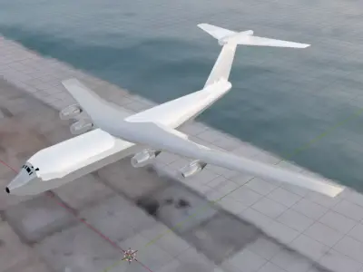 C-141A Style Military Cargo Plane - Custom Jetliner Low-poly 3D model