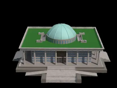 KOREA ASSEMBLY BUILDING Low-poly 3D model