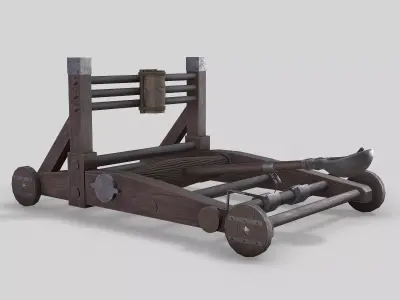 MEDIEVAL Catapult Low-poly 3D model get
