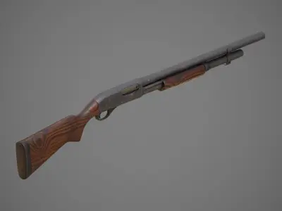 Remington 870 - PBR GameReady Low-poly 3D model