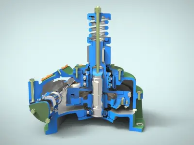 Worm gear with safety clutch 3D model