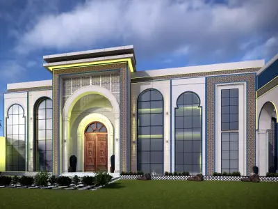 Modern Resort Front Villa Style 3D model