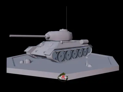 T 34-85 Soviet Low-poly 3D model