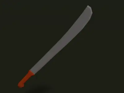 Low Poly Machete sword Low-poly 3D model