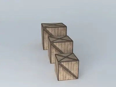 wood boxes Free 3D model