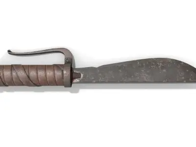 Homemade Hunting Knife Low-poly 3D model