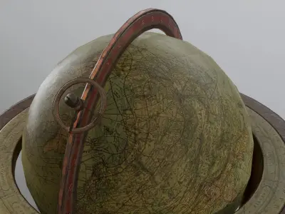 Antique world globe Low-poly 3D model